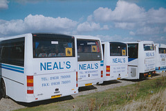 Neal’s Travel coaches at Isleham – 22 Feb 1998 (380-12)