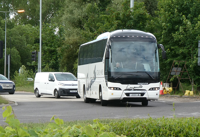 Longmile Coach Hire J222 LML (JK15 TWO) at Fiveways, Barton Mills - 28 May 2022 (P1110983)