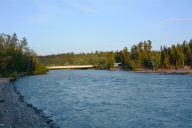 Alaska, The Klutina River and the Bridge over It