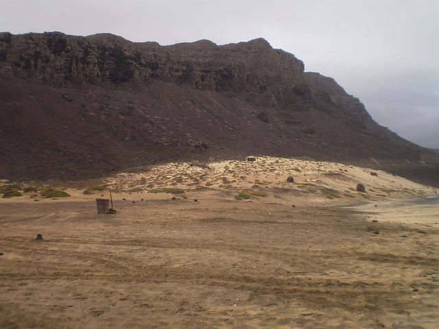 Cliffs above the beach.