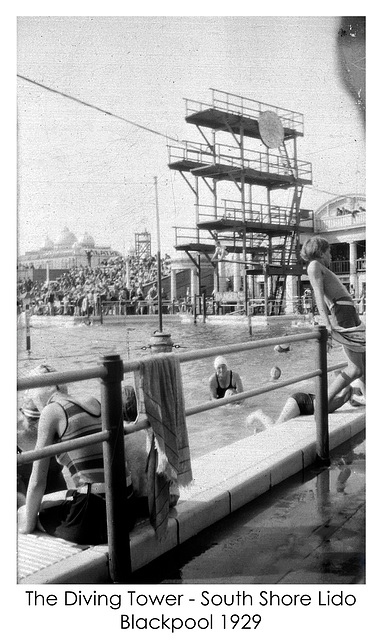 Diving Tower at South Shore Lido in Blackpool 1929 - from the Pritchards' files