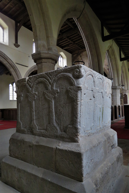 broughton church, hunts,font, possibly late in the c11