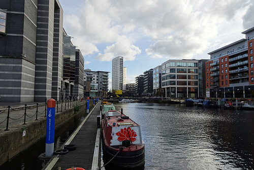 Narrowboats At Leeds Dock