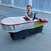 Cardboard landspeeder wheelchair costume