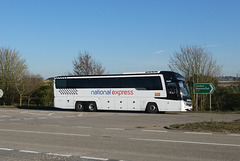National Express (Travel West Midlands) SH281 (BV19 XON) near Barton Mills - 25 Mar 2020 (P1060559)