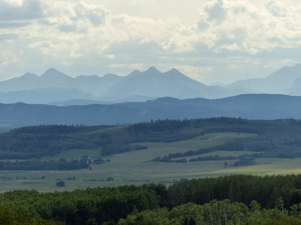 Alberta foothills in smoke haze