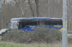 Prospect Coaches (Megabus contractor) PR73 KNG at Fiveways, Barton Mills - 8 Jan 2024 (P1170257)