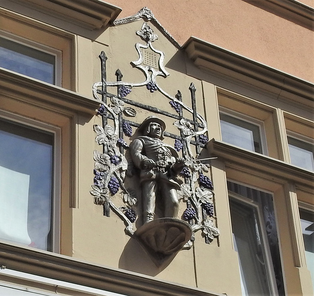 Hauswand-Figur in Bromberg/Bydgoszcz