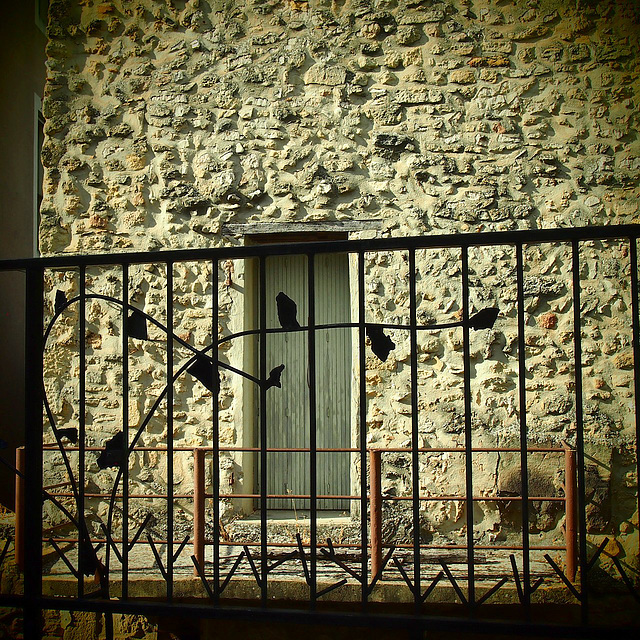 Clôture. Porte. Mur.