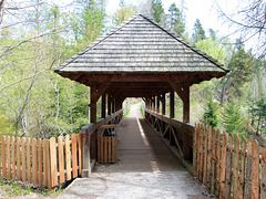 Holzbrücke - Weg über die Schlucht.