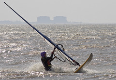 Windsurfing - close to a capsize!