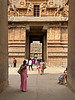 Entering the temple.