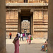 Entering the temple.