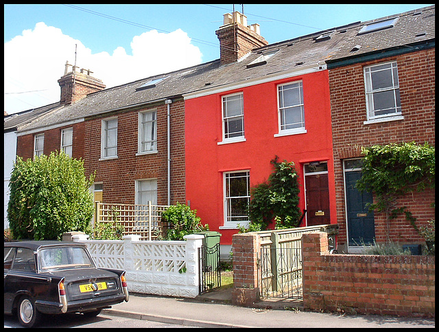 shocking red house