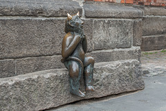 Der Teufel vor der Kirche St. Marien in Lübeck