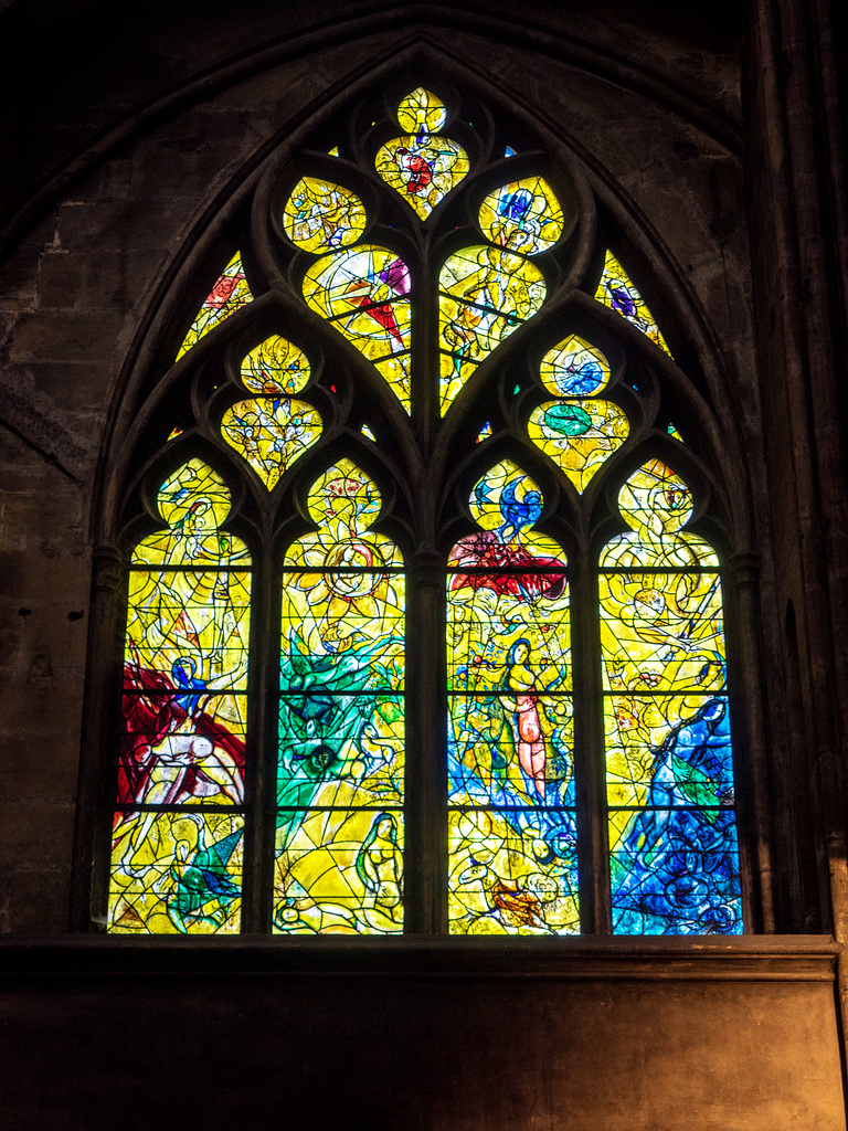 Metz, La cathédrale Saint-Étienne, un vitrail de Marc Chagall