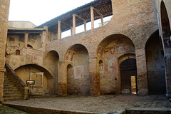 Italy, San Gimignano, The Hall (or Lobby) of the Palazzo Comunale