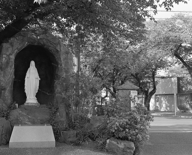 Statue on the ground of a church