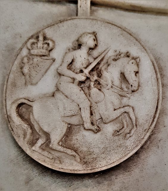 rochester cathedral, kent (23)seal detail on tomb of john, lord henniker +1803, carried out by bacon the younger 1806