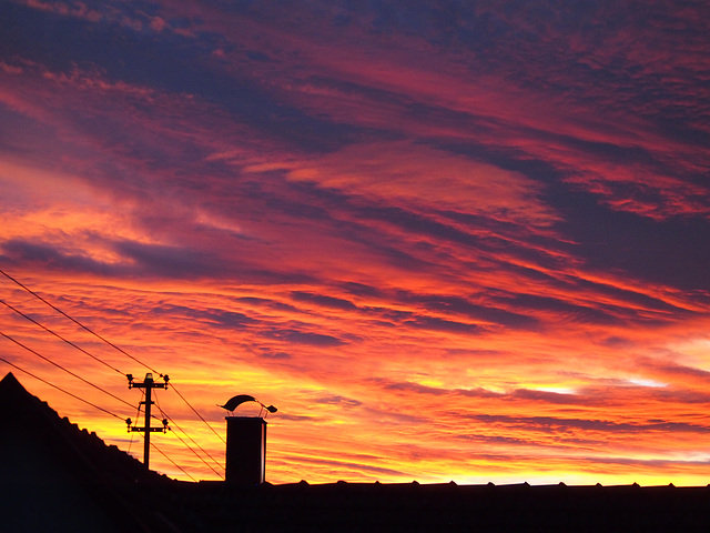 Lila Himmel über Meßstetten