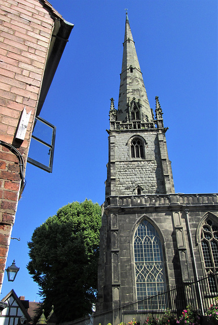 Open window and St.Alkmund's church, Fish Street, Shrewsbury