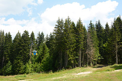 Bulgaria, Rila Mountains, Gondola of Kartala Ski-Lift on the Run