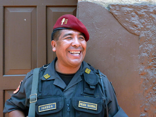 Policeman smile form Lima