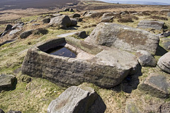 Stone trough at Carl Wark hill fort, Derbyshire