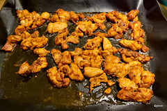 Chicken thigh diced  with Cumin, Coriander, Garlic Garam Masala, and Sesame Oil