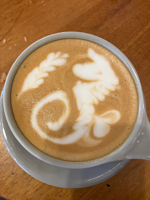 Coffee Art in a circular Cup