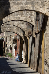 The arched streets of old Rhodes