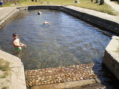 Public pool with warm thermal water.