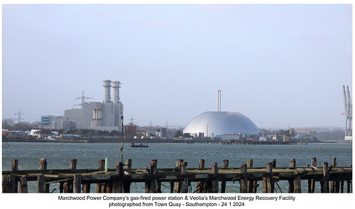 Gas & waste fired power stations - Marchwood - Southampton - 24 1 2024