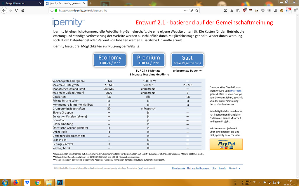 Neues Mitgliedschafts-Modell (Entwurf 2)