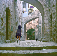 Running in the old city of Jerusalem