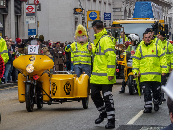 AA motorbike and sidecar