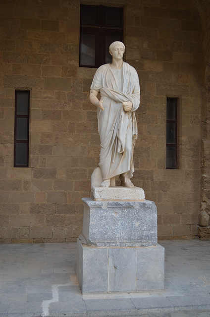 Rhodes, Statue in the Courtyard of the Palace of the Grand Master