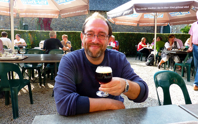 BE - Aubel - me, enjoying a beer at Val-Dieu