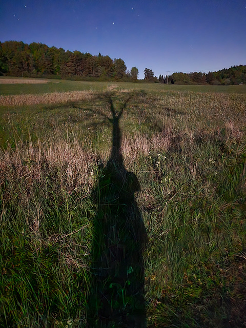 Kerpen in der Eifel - Schattenselfie im Mondschein