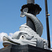 Detail of cast iron lamp standards, Burslem, Stoke on Trent, Staffordshire