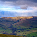 A snow shower over Kinder Low