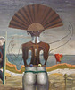 Detail of Woman, Old Man, and Flower by Max Ernst in the Museum of Modern Art, August 2010