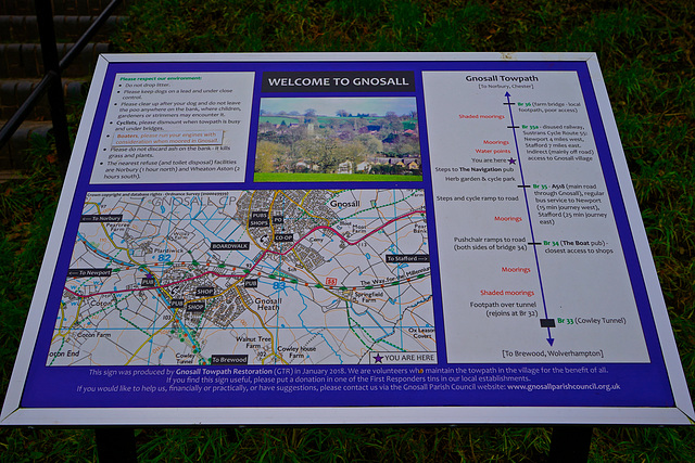 Shropshire Union Canal tow path information board