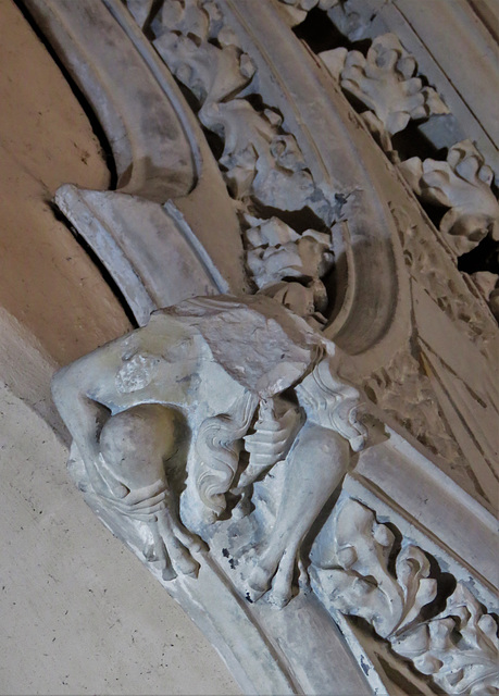 belchamp walter church, essex,detail of the tomb of sir john de boutetourt +1324/5
