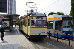 Leipzig 2015 – Straßenbahnmuseum – Tram 1464 and carriage 2012