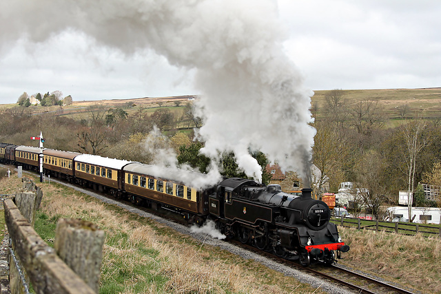 BR standard class 4 2-6-4T 80136 at Abbots House with the 12.35 Grosmont - Pickering NYMR The Moorlander  5th April 2025.