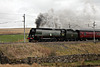 Bulleid Battle of Britain class 34067 TANGMERE passing Salterwath with 1Z86 06.39  London Euston - Carlisle The Winter Cumbrian Mountain Express 29th March 2025.
