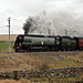 Bulleid Battle of Britain class 34067 TANGMERE passing Salterwath with 1Z86 06.39  London Euston - Carlisle The Winter Cumbrian Mountain Express 29th March 2025.
