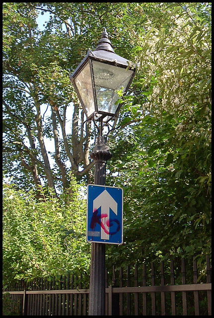 one way lamppost