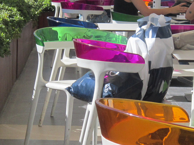 Wonderfully colourful plastic chairs